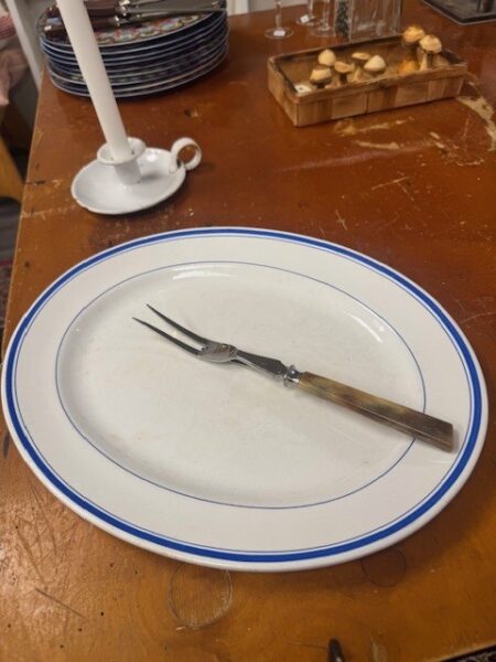 Aluminia fad med blå kant